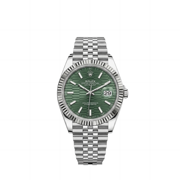 Rolex Datejust Green Motif Fluted Bezel