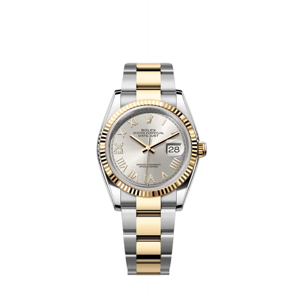 Rolex Datejust Two-Tone Silver Roman Diamond Dial