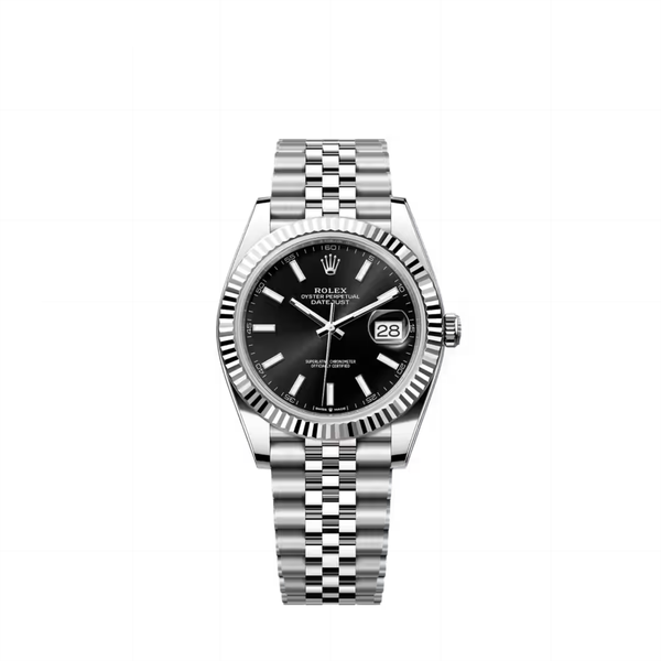 Rolex Datejust Steel Black Dial Fluted Bezel