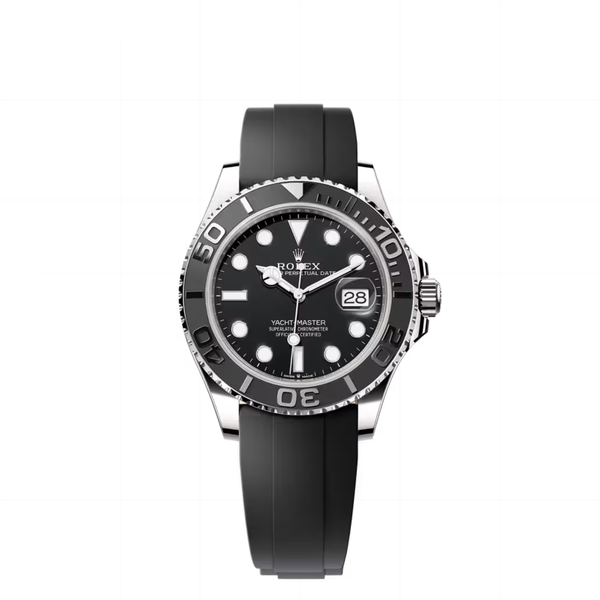 Rolex Yacht-Master White Gold Black Dial Oysterflex