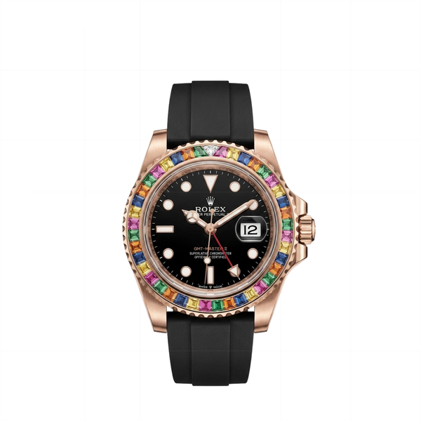 Rolex GMT-Master II "Rainbow" Everose Gold Sapphire Bezel
