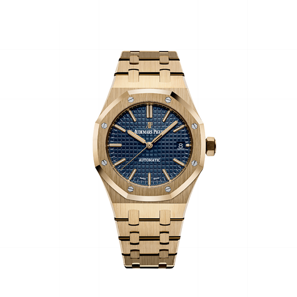 Audemars Piguet Royal Oak Yellow Gold Blue Tapisserie Dial