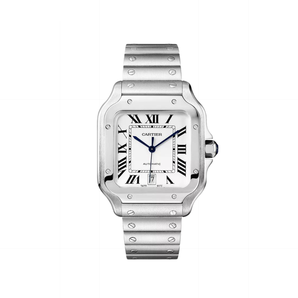 Cartier Santos Steel White Roman Dial