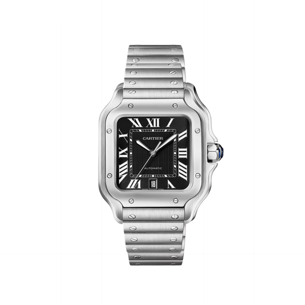 Cartier Santos Steel Black Roman Dial