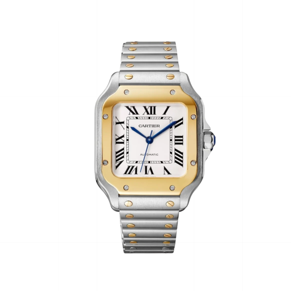 Cartier Santos Two-Tone Steel Gold White Dial