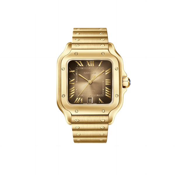 Cartier Santos Yellow Gold Brown Gradient Dial