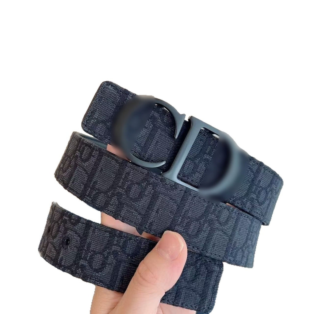 New CD Letter Buckle Genuine Leather Belt Men's Plain Top Layer Cowhide Casual Versatile Trend Business Men's Belt