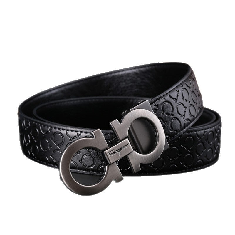 Cross-border business casual men's belt Phila light luxury reversible horseshoe leather smooth casual versatile figure 8 trouser belt