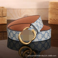 Cross-border explosive double G belt men's smooth buckle leather belt letter fashion trend versatile trouser belt factory direct sales