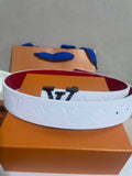 New smooth buckle trouser belt cross-border live Douyin Internet celebrity belt men's light luxury alphabet men's belt casual and versatile
