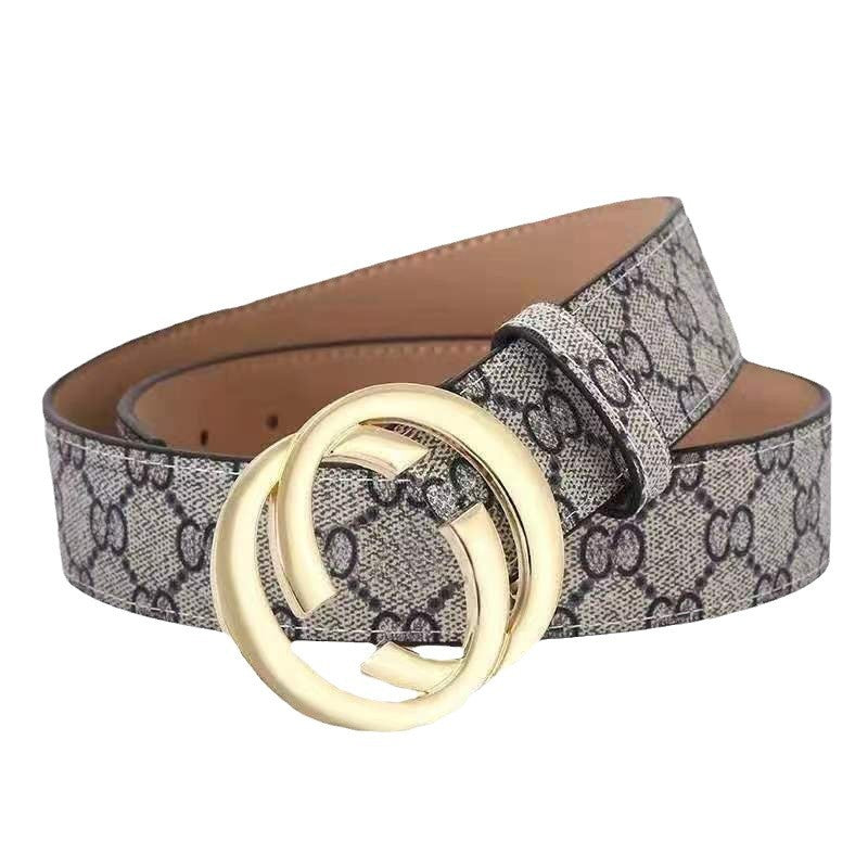 New Double G Cloth Men's Belt Smooth Buckle Business Fashion Trend Simple Young Guy Belt Cross-border Batch
