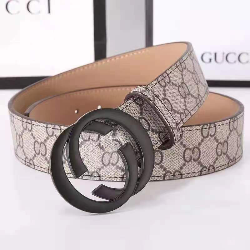 New Double G Cloth Men's Belt Smooth Buckle Business Fashion Trend Simple Young Guy Belt Cross-border Batch