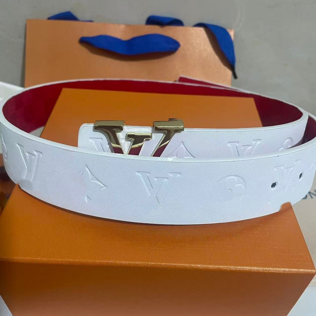 New smooth buckle trouser belt cross-border live Douyin Internet celebrity belt men's light luxury alphabet men's belt casual and versatile
