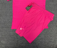 2026 cross-border suit crew neck ice silk short-sleeved T-shirt men's European and American summer sports running fitness shorts high elastic and breathable