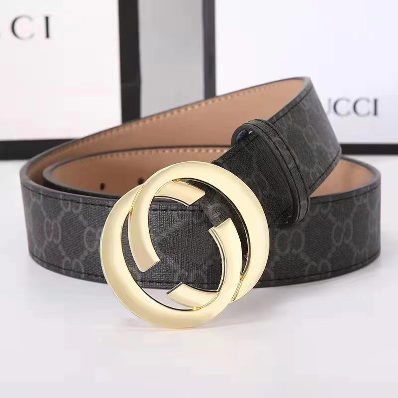 New Double G Cloth Men's Belt Smooth Buckle Business Fashion Trend Simple Young Guy Belt Cross-border Batch