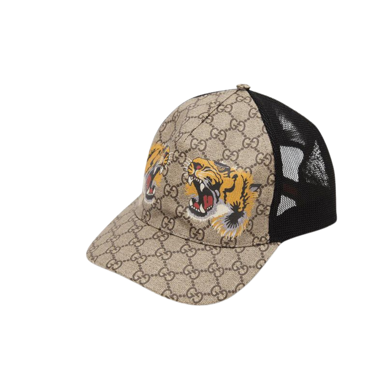 Gucci GG Supreme Tiger Print Baseball Cap