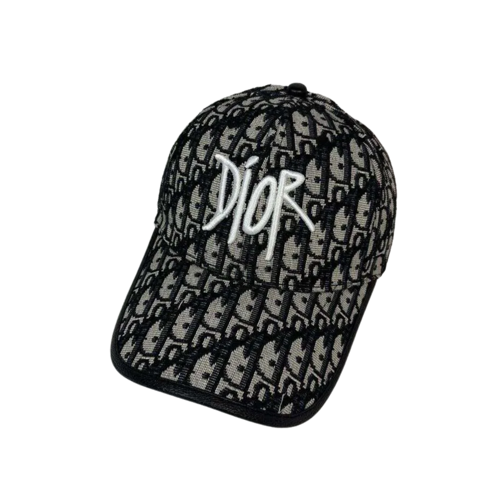 Christian Dior Oblique Black Logo Baseball Cap