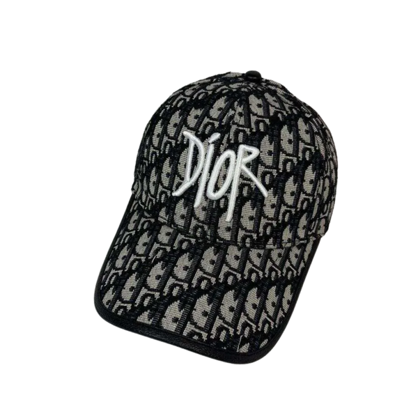Christian Dior Oblique Black Logo Baseball Cap